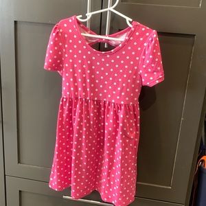 Soft pink polka dot dress with cute cut out in back